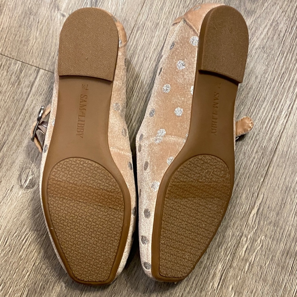 Sam & Libby Blush and Silver Polka Dot Flats - Picture 3 of 4